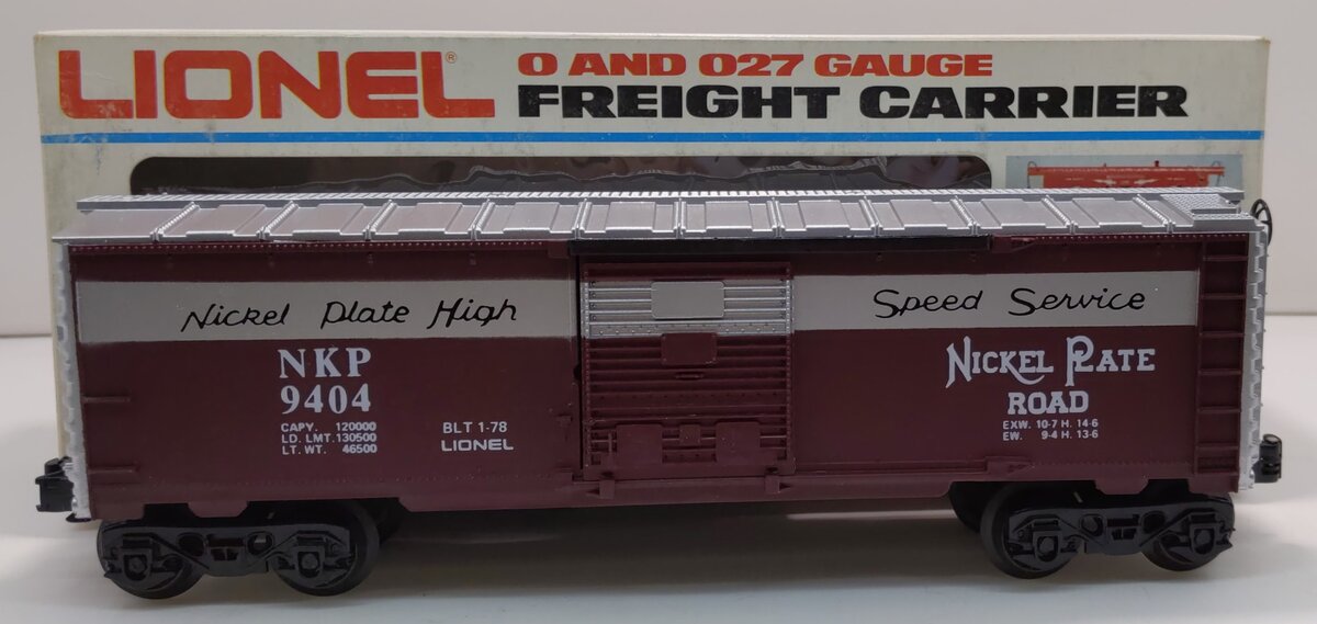 Lionel 6-9404 O Gauge Nickel Plate Road Boxcar #9404 NIB