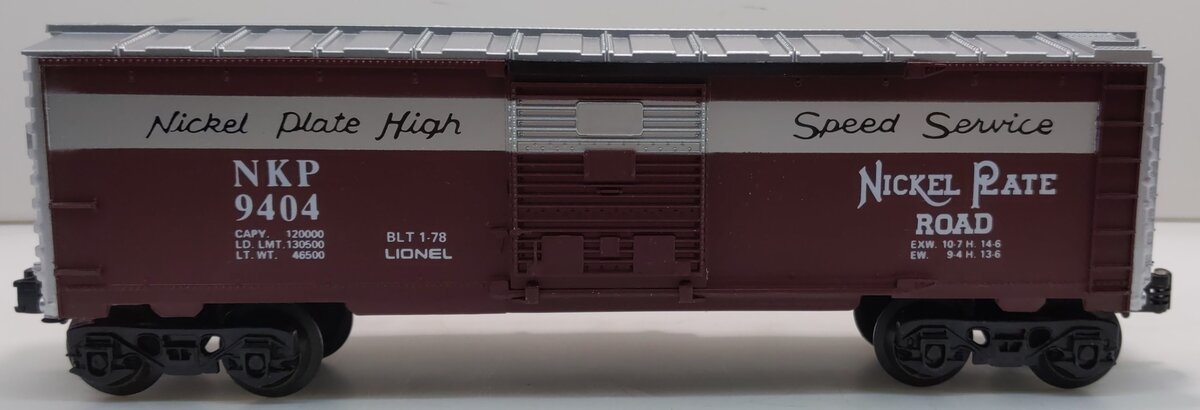 Lionel 6-9404 O Gauge Nickel Plate Road Boxcar #9404 NIB