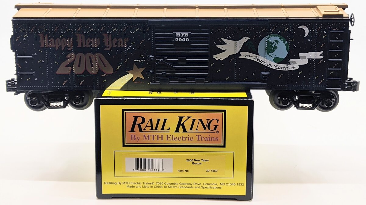 MTH 30-7460 O Gauge 2000 Happy New Year Boxcar LN/Box