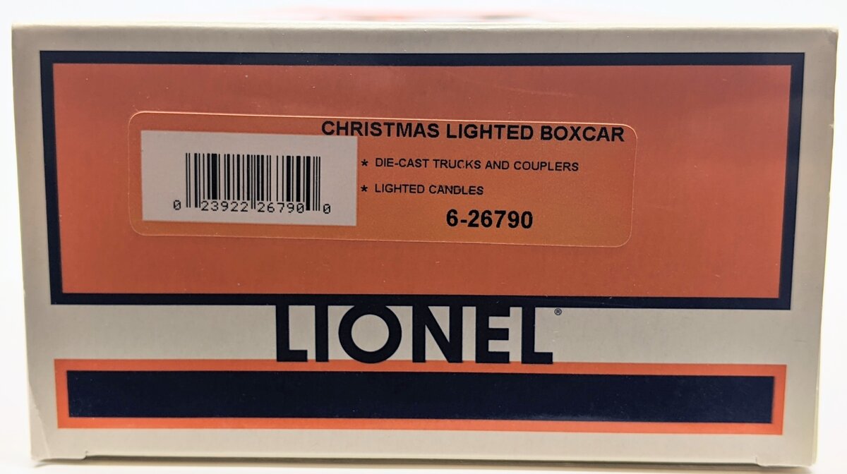 Lionel 6-26790 O Gauge Lighted Christmas Boxcar LN/Box