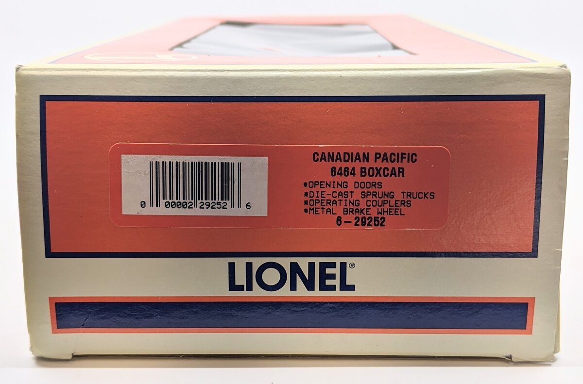 Lionel 6-29252 O Gauge Canadian Pacific Rail Yellow Boxcar #6464-399 LN/Box