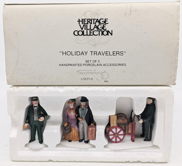 Dept 56 5571-9 Heritage Village Collection Holiday Travelers LN