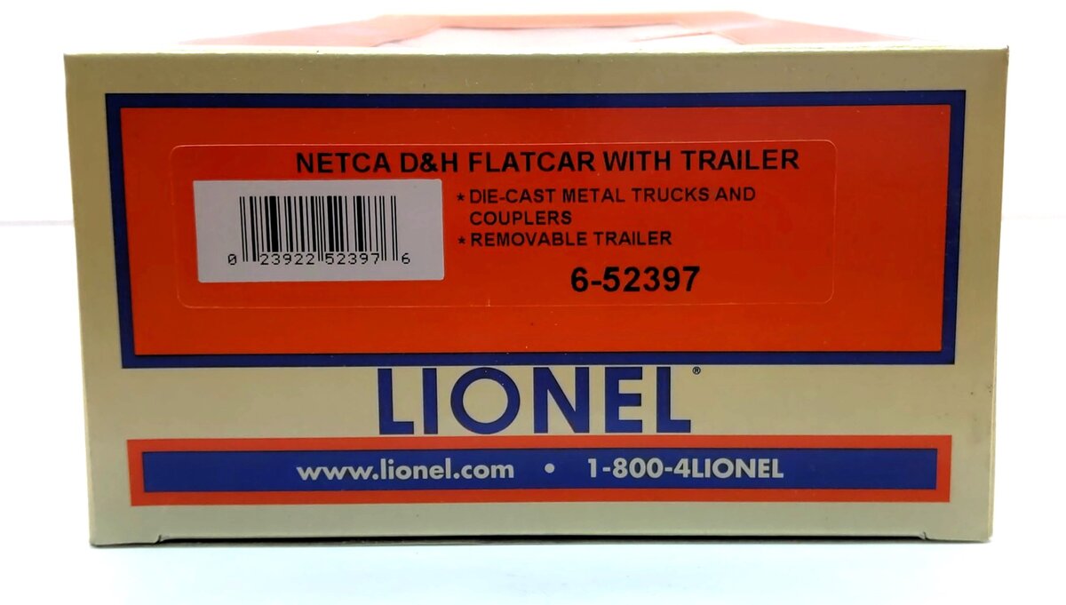 Lionel 6-52397 O Gauge Netca Delaware & Hudson Flatcar w/ Vermont Trailer #4106 LN/Box
