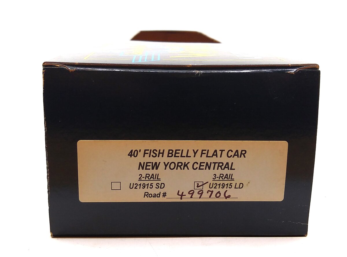 Weaver U21915LD O Scale NYC 40' Fish Belly Flat Car Road # 499706
