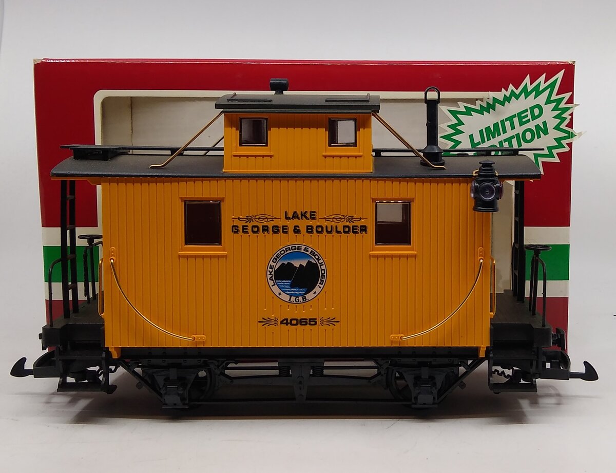 LGB 4065-L01 Lake George & Boulder Yellow Caboose LN/Box
