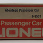 Lionel 6-9501 O Gauge Milwaukee Road Aberdeen Passenger Car LN/Box