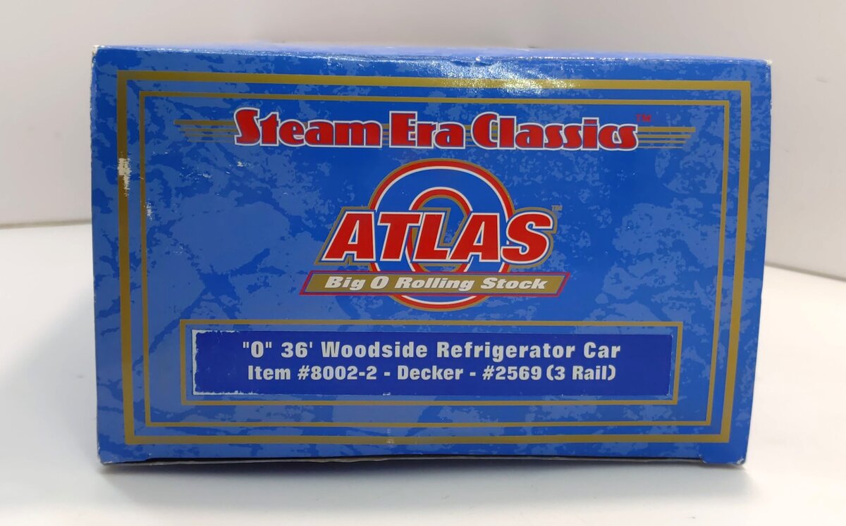 Atlas 8002-2 O Gauge Decker 36' Woodside Reefer Car #2569 (3-Rail) LN/Box