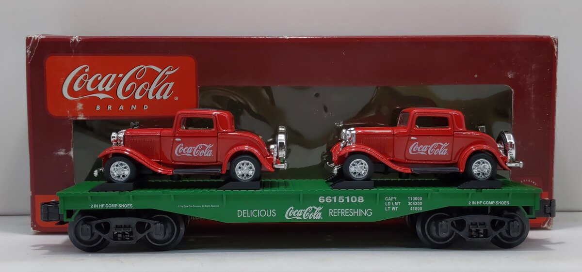 K-Line K661-5108 Coca-Cola Flatcar with 2 1930's Cars LN/Box