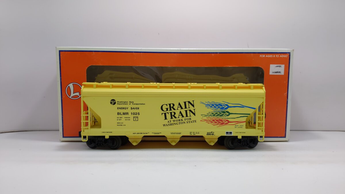 Lionel 6-17139 O Gauge Grain Train 3-Bay Covered Hopper Car #1025 LN/Box
