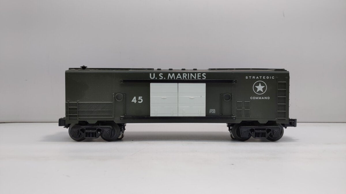 Lionel 6-19896 O Gauge U.S. Marines Missile Launch Sounds Box Car #45 LN/Box
