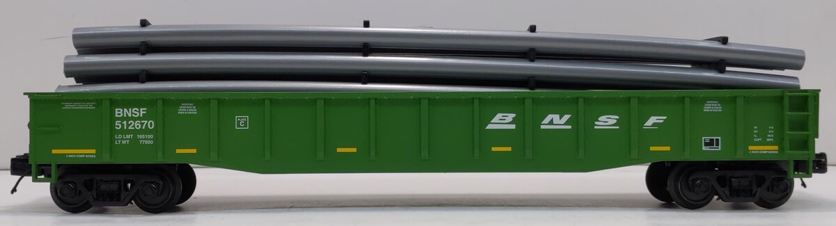 MTH 20-95265 O BNSF Gondola Car with Pipe Load LN/Box