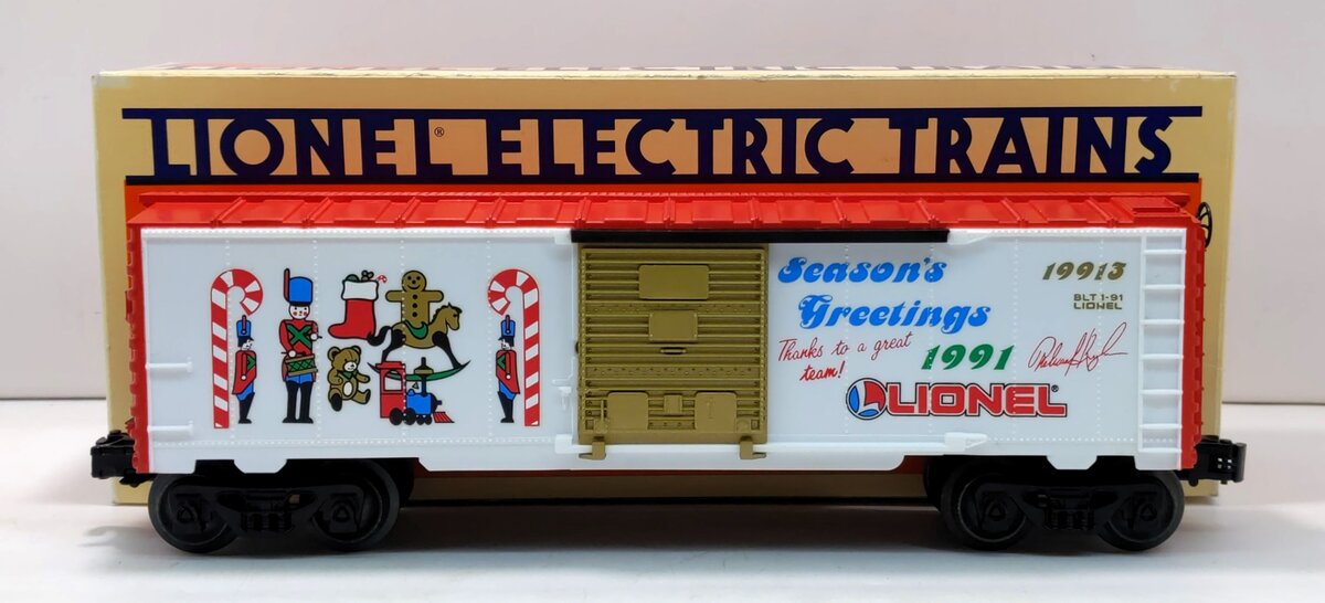 Lionel 6-19913 O 1991 Christmas Boxcar - Signed EX/Box
