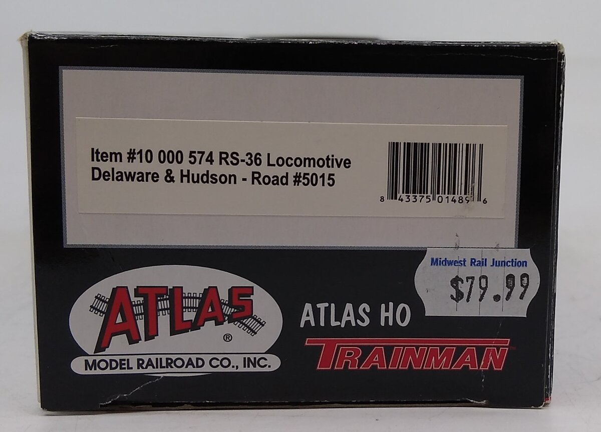 Atlas 10000574 HO Delaware & Hudson RS36 Locomotive w/Dyn. Brake #5015