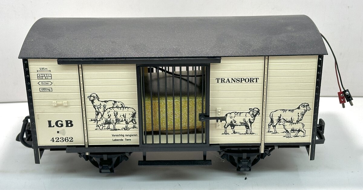 LGB 42362 G Scale Sheep Transport Car w/ Sound EX/Box