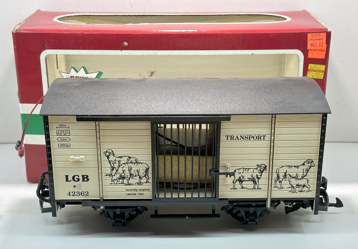 LGB 42362 G Scale Sheep Transport Car w/ Sound EX/Box