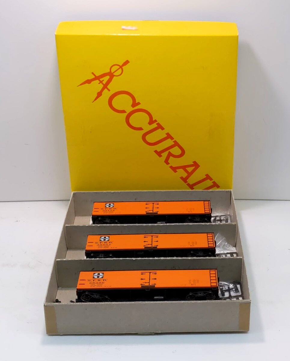 Accurail 4908 HO Scale ATSF 3 Number Set 40' Wood Reefers Accumate Equipped
