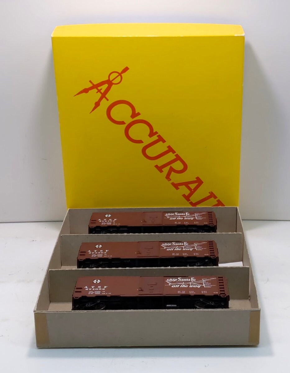 Accurail 3328 HO Santa Fe 40' AAR Steel Box Car (Set of 3)