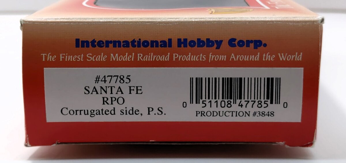 IHC 47785 HO Santa Fe Corrugated Side Pullman Standard U.S. Mail RPO Car #806
