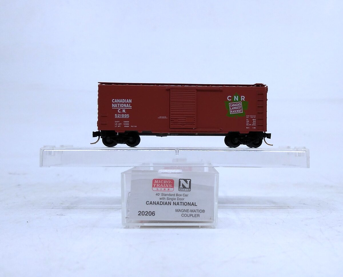 Micro-Trains 02000206 N Canadian National 40' Single Door Boxcar #521995 LN/Box