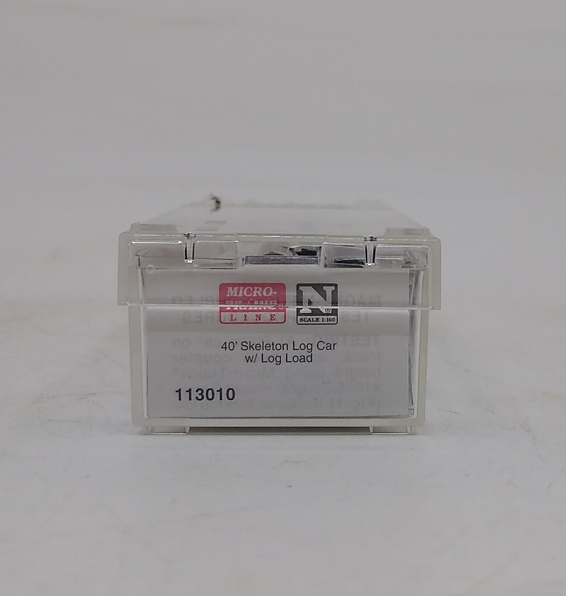 Micro-Trains 11300010 N Scale Undecorated 40' Skeleton Log Car w/Load #1 LN/Box