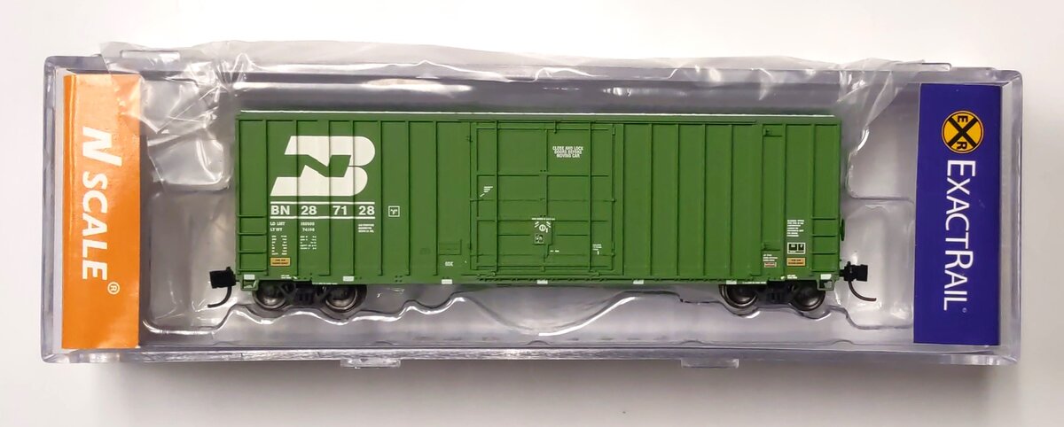 ExactRail EN-51001-2 N Scale Burlington Northern Hy-Cube Boxcar #287128 LN/Box