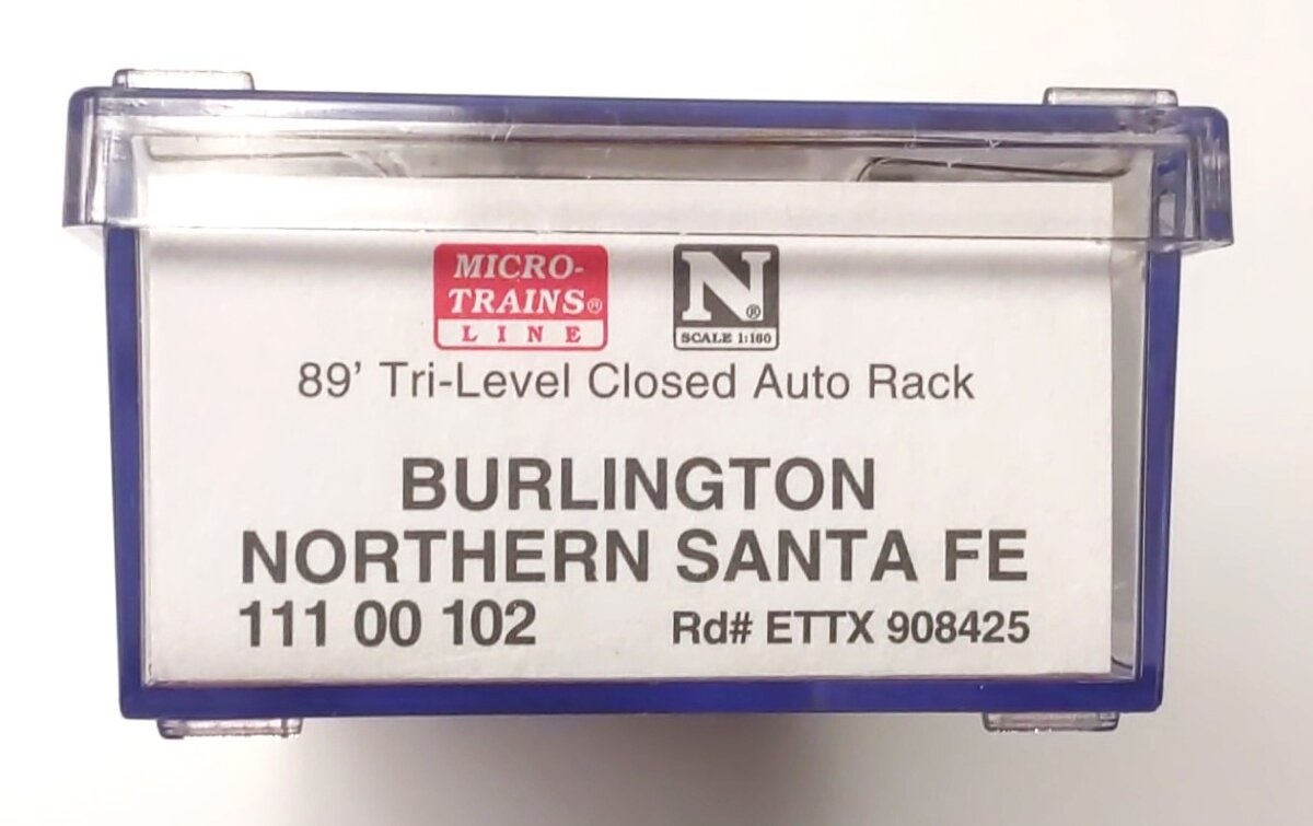 Micro-Trains 11100102 N BNSF 89' Tri-Level Closed Auto Rack #908425