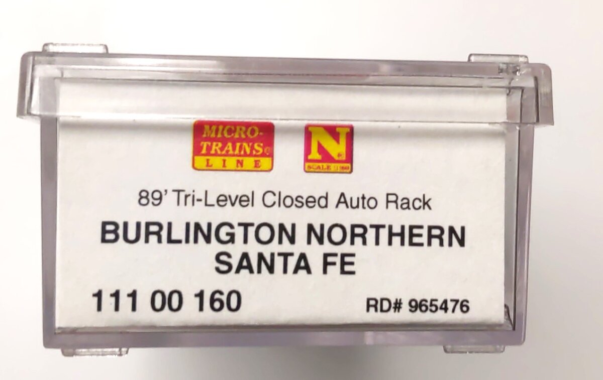 Micro-Trains 11100160 N BNSF 89' Tri-Level Enclosed Autorack #965476