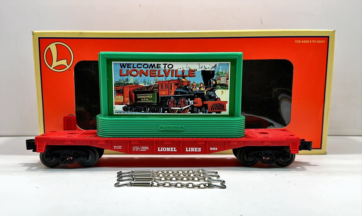 Lionel 6-36064 O Gauge Flatcar with 2 Billboard Load LN/Box