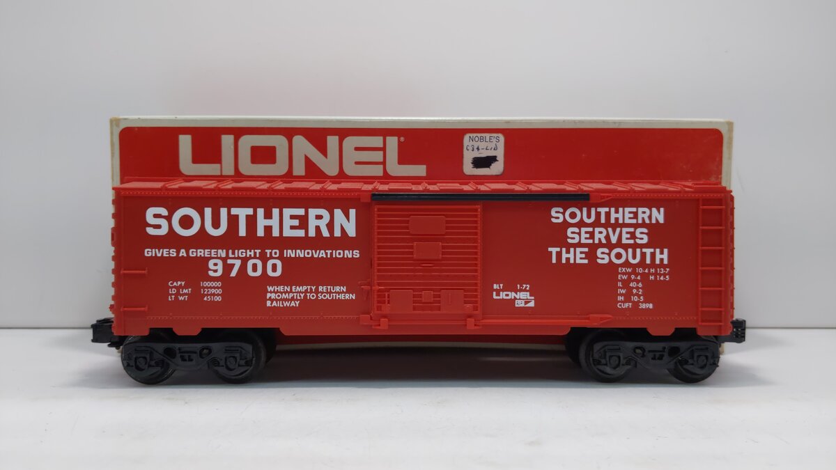 Lionel 6-9700 O Gauge Southern 'Serves The South' Box Car #9700 LN/Box