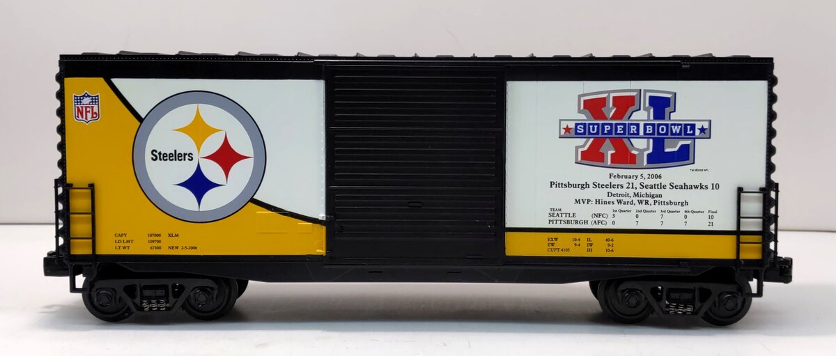 MTH 30-74362 O NFL Pittsburgh Steelers Super Bowl XL Champs 40' High-Cube Boxcar LN/Box