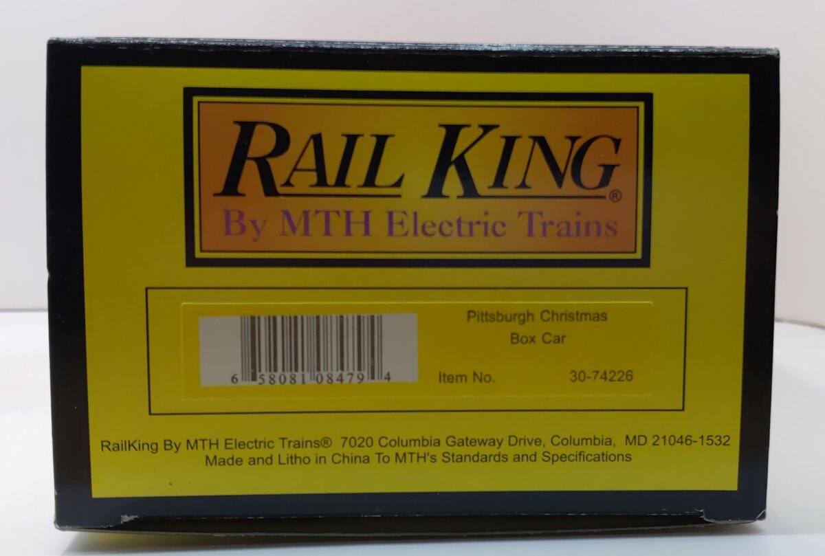 MTH 30-74226 O Gauge Pittsburgh Christmas Boxcar LN/Box
