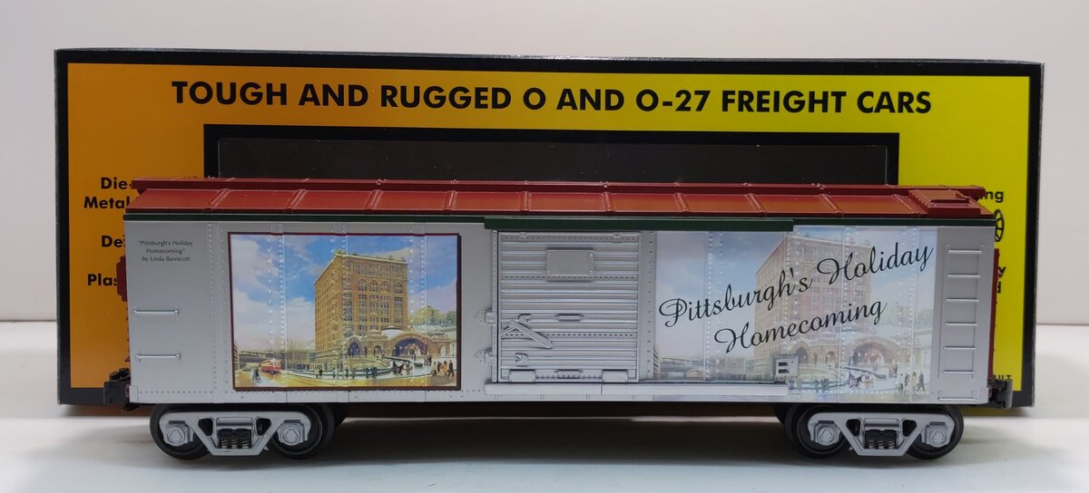 MTH 30-74226 O Gauge Pittsburgh Christmas Boxcar LN/Box