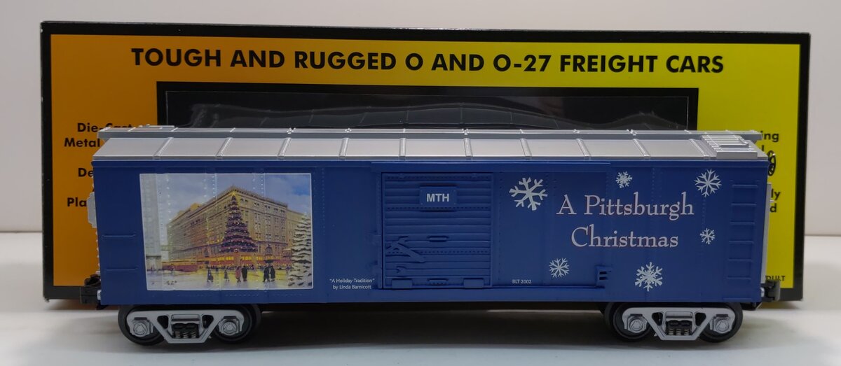 MTH 30-74090 O Gauge Pittsburgh Christmas Boxcar NIB