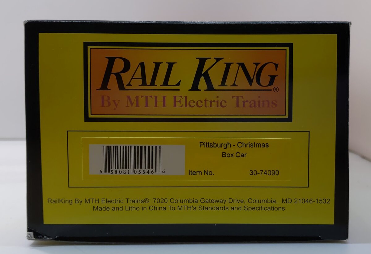 MTH 30-74090 O Gauge Pittsburgh Christmas Boxcar NIB