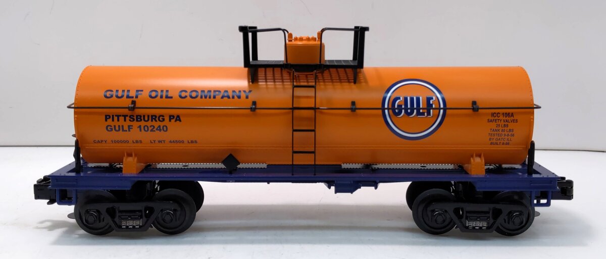 MTH 30-7377 O Gauge Gulf Oil Single Dome Tank Car #10240 LN/Box
