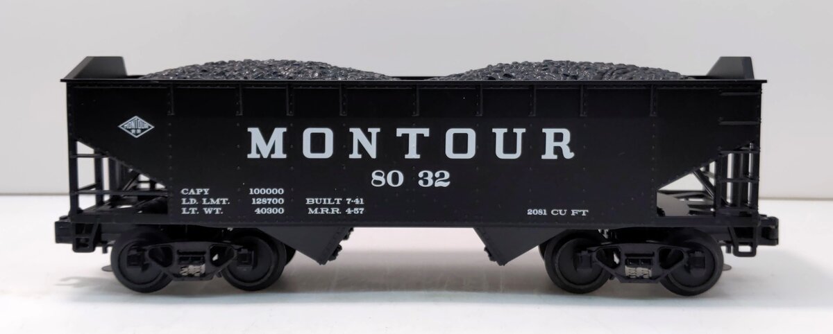 MTH 20-97488 O Montour 2-Bay Offset Hopper w/Coal Load #8032 LN/Box