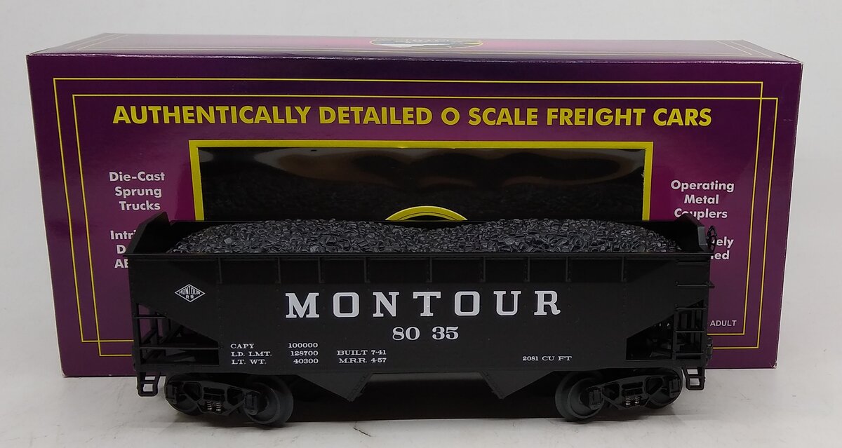 MTH 20-97488 O Montour 2-Bay Offset Hopper w/Coal Load #8035 LN/Box