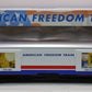 K-Line K4601-30102 O Gauge Freedom Train 18" Aluminum Display Car #102 LN/Box