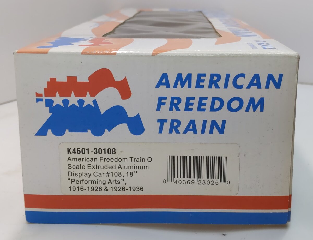 K-Line K4601-30108 O American Freedom Train 18" Aluminum Display Car #108 LN/Box