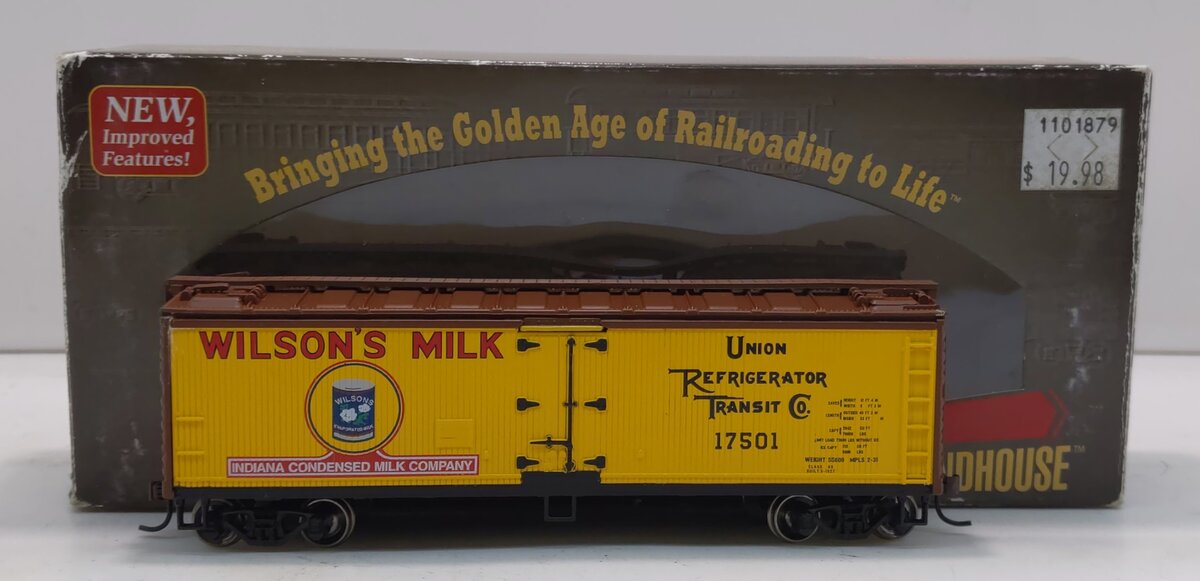 Roundhouse 85455 HO Scale Wilson's Milk 40' Wood Reefer #17501