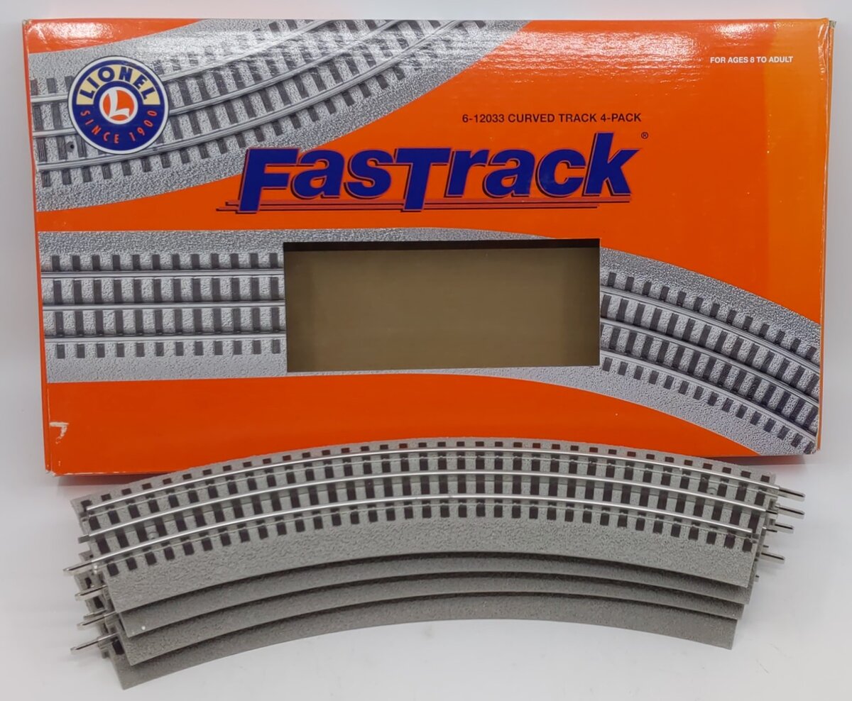 Lionel 6-12033 O36 Scale Curved Track FasTrack (Pack of 4) LN/Box