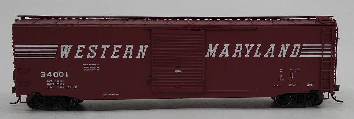 Atlas 20001459 HO Western Maryland 50' Postwar Single Door Boxcar #34001