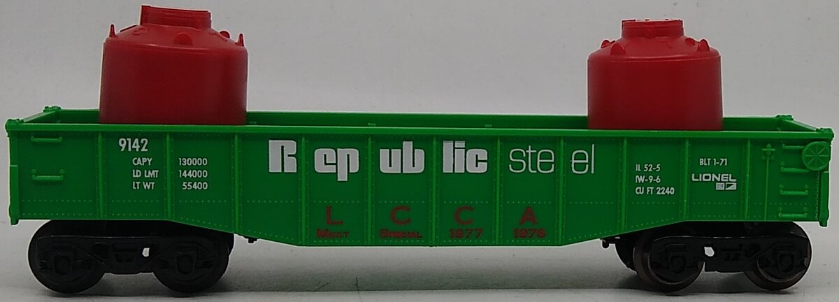 Lionel 6-9142 O Gauge LCCA 1977-1978 Republic Steel Gondola NIB