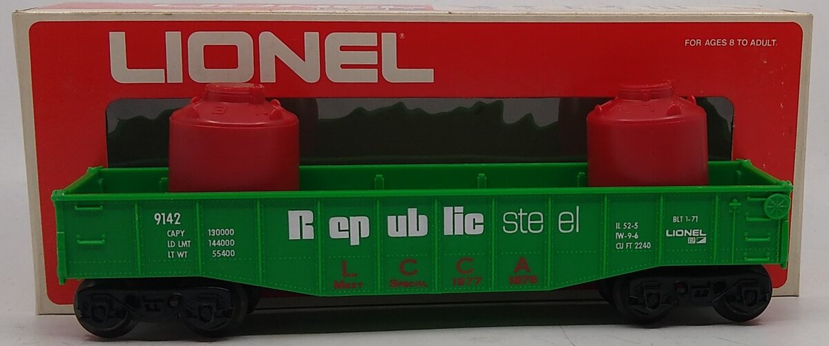 Lionel 6-9142 O Gauge LCCA 1977-1978 Republic Steel Gondola NIB