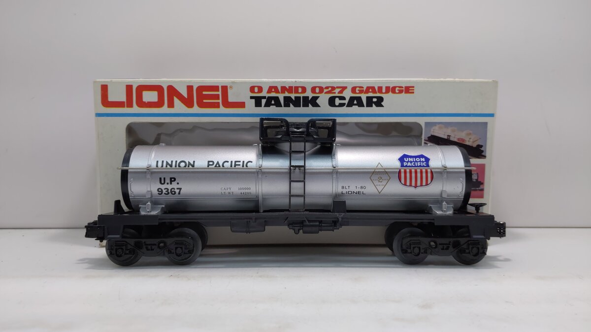 Lionel 6-9367 O Gauge Union Pacific Single Dome Tank Car #9367 VG/Box