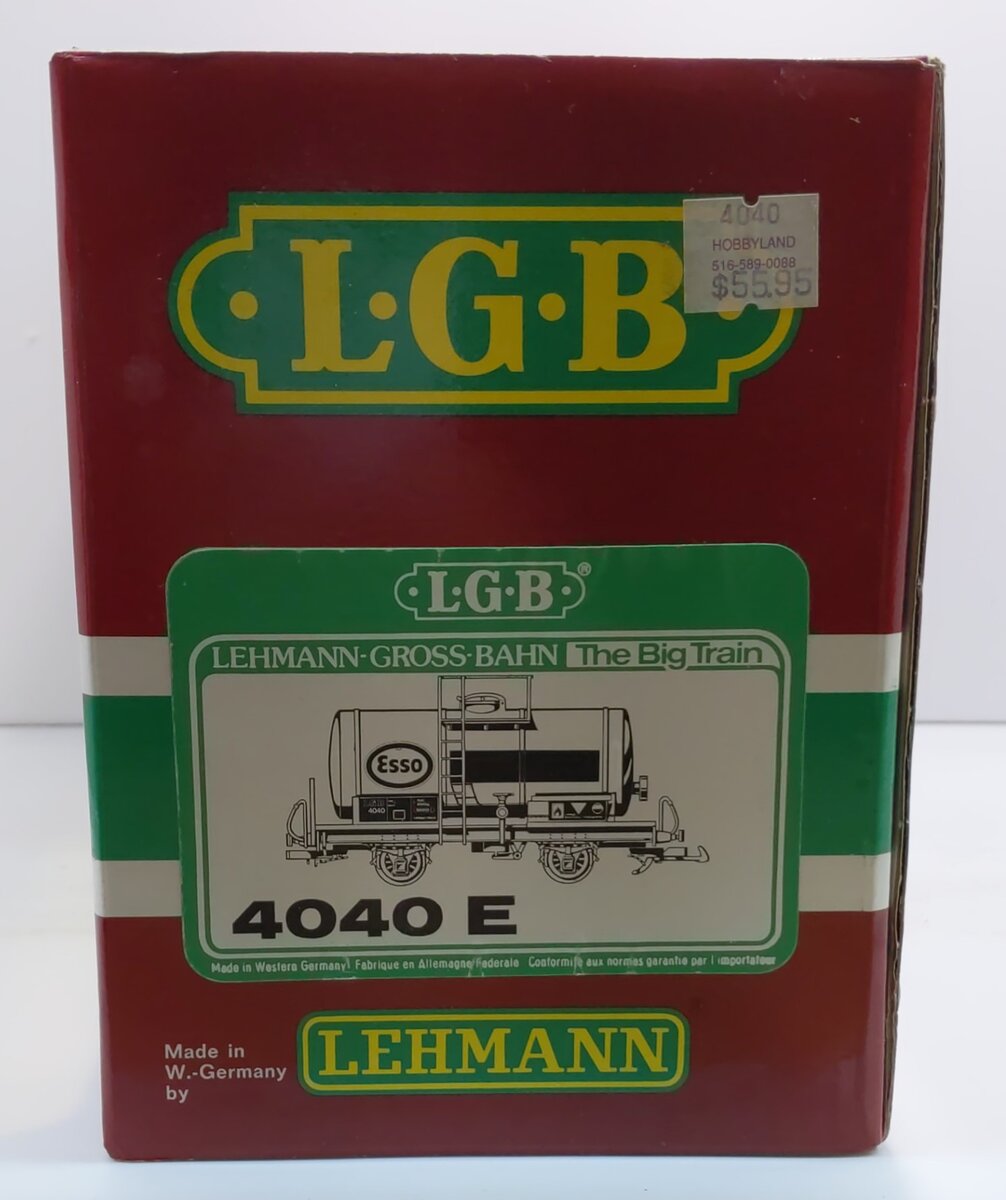 LGB 4040E G Scale Esso Short Single Dome Tank Car LN/Box