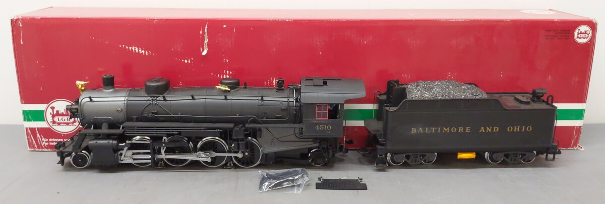 LGB 24872 G Scale Baltimore & Ohio 2-8-2 Mikado Steam Locomotive & Tender #4510 VG/Box