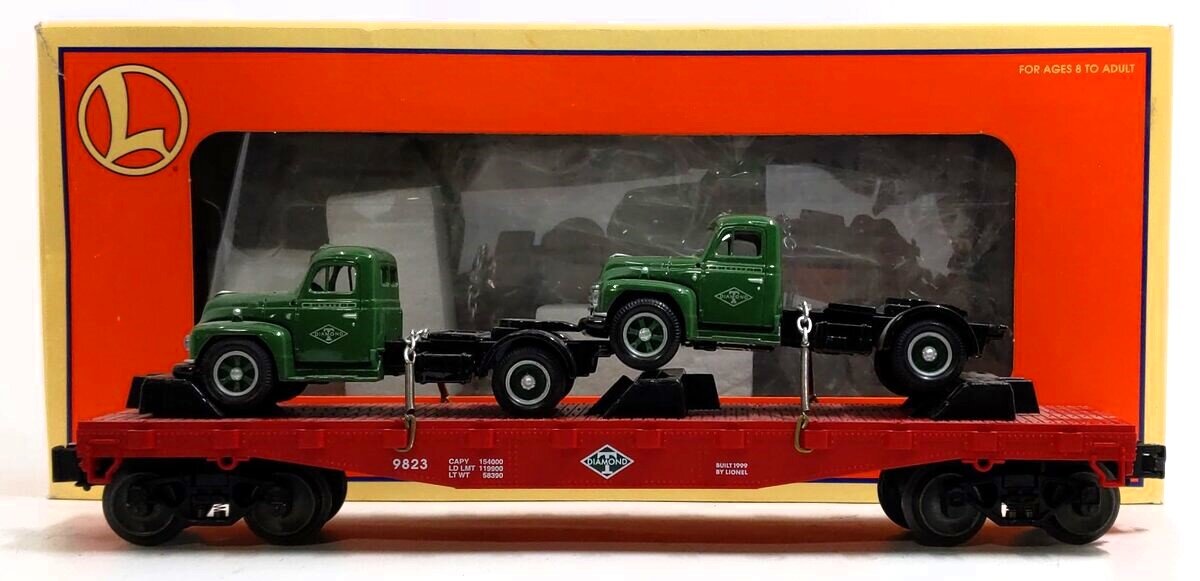 Lionel 6-17534 O Gauge Diamond T Flat Car w/Mack Trucks #9823 NIB