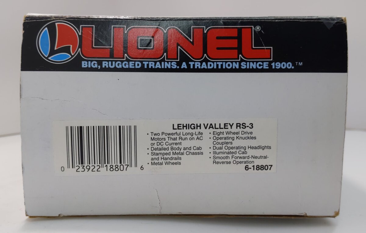 Lionel 6-18807 O Gauge Lehigh Valley RS-3 Diesel Locomotive #8807 LN/Box