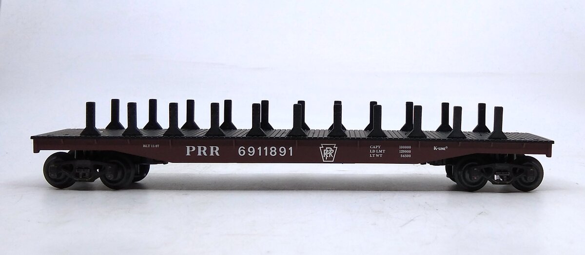 K-Line K691-1891 Pennsylvania Flatcar w/Stakes LN/Box